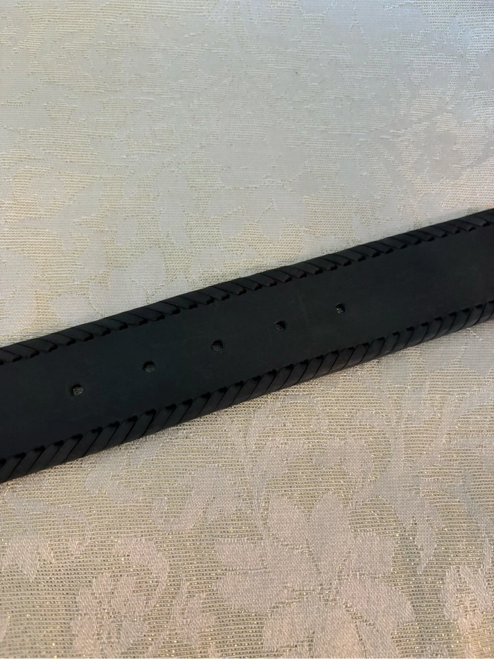 Brighton Gray and Black Heart Belt with Heart Stud Accent and Whipstitch Edges